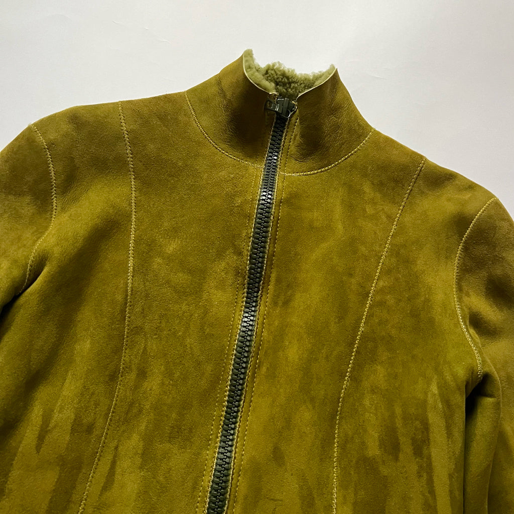 90's Miu Miu Sheepskin Jacket in Green - S/M