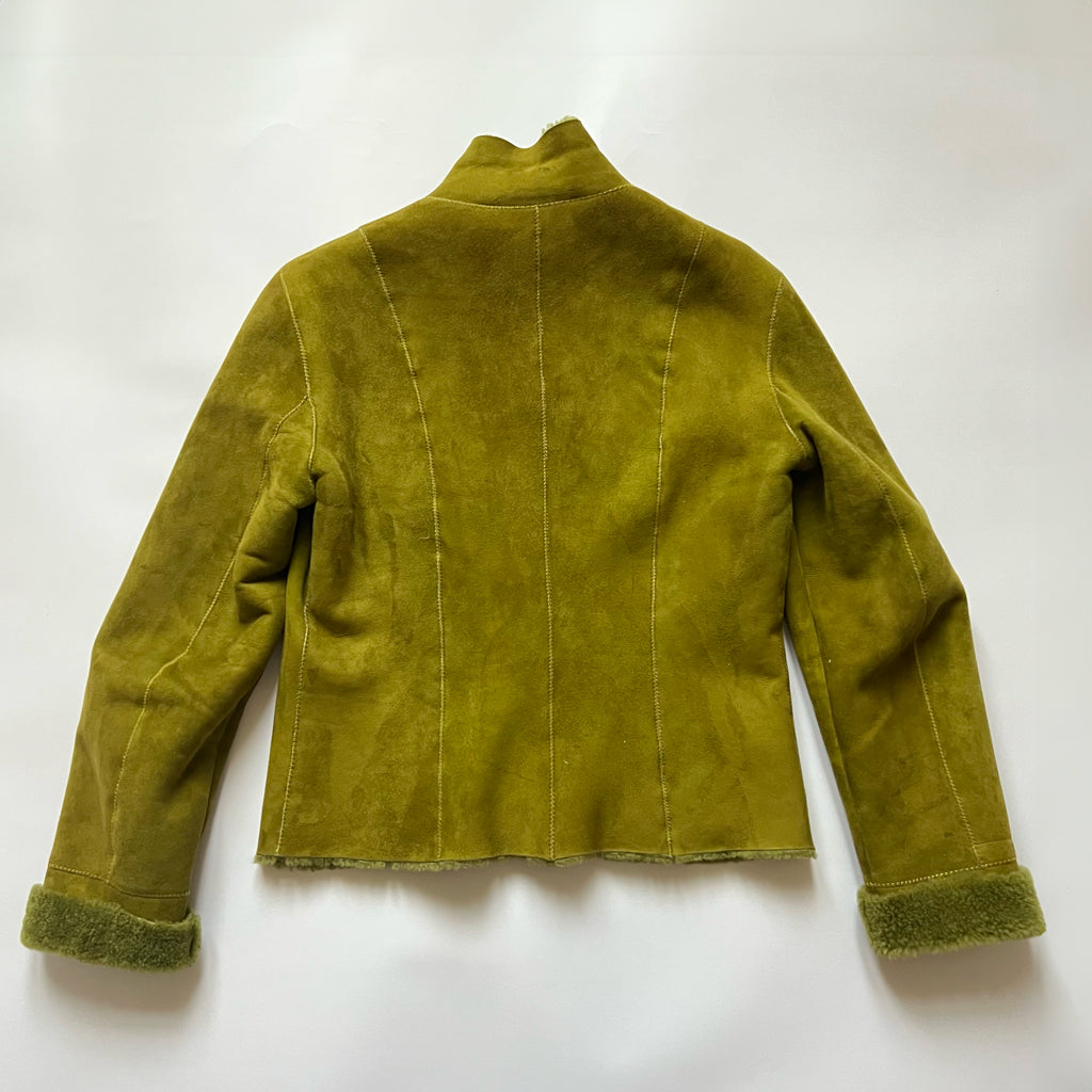 90's Miu Miu Sheepskin Jacket in Green - S/M