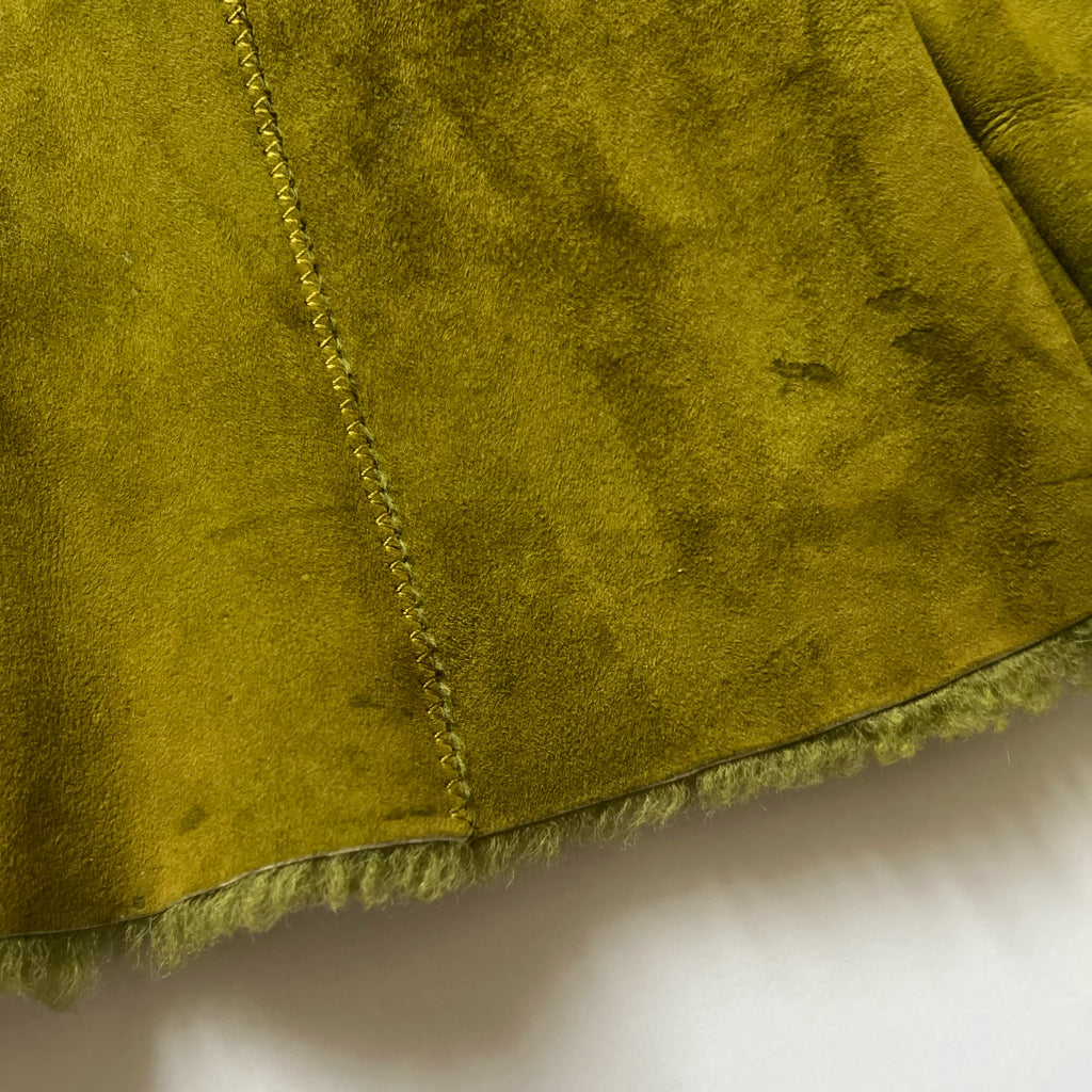 90's Miu Miu Sheepskin Jacket in Green - S/M