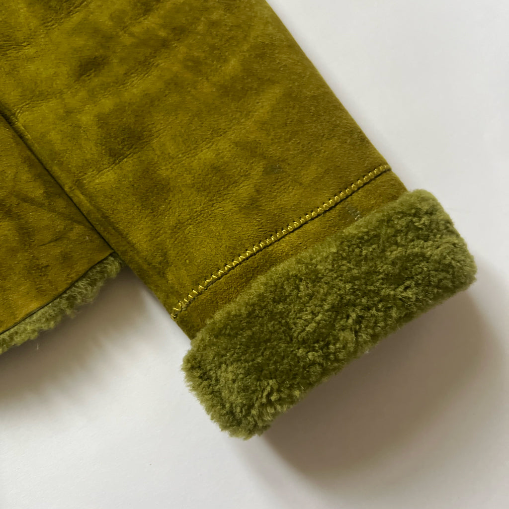 90's Miu Miu Sheepskin Jacket in Green - S/M