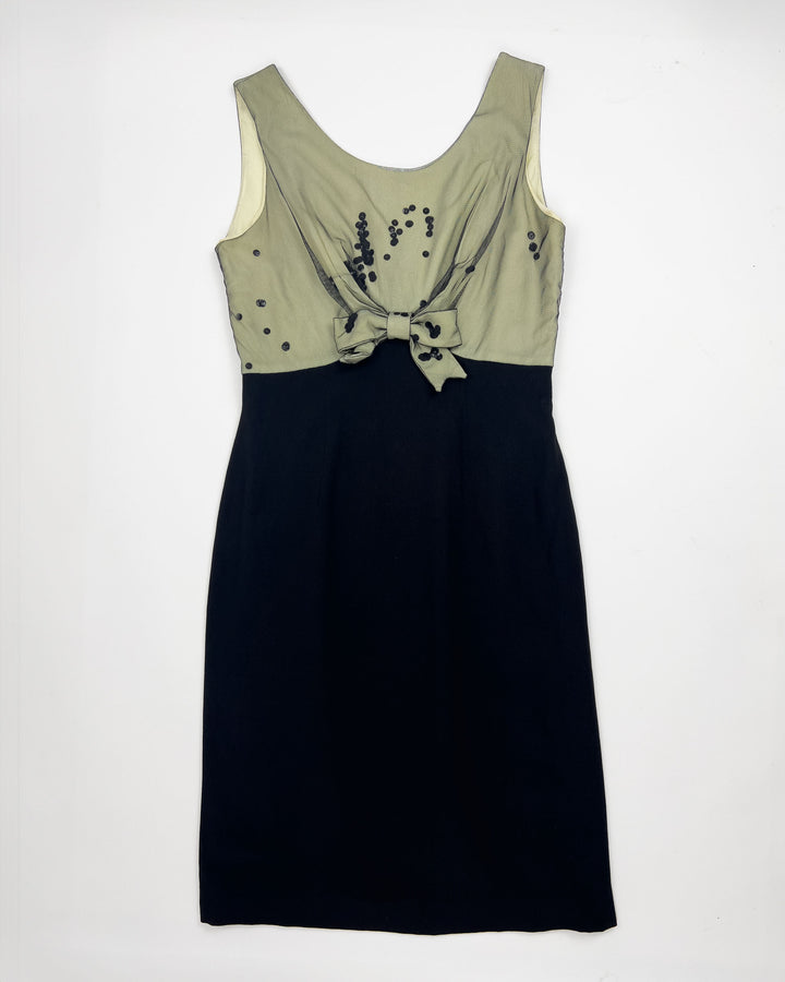 90's Moschino Cheap & Chic Floating Sequin Dress with Bow Detail - M