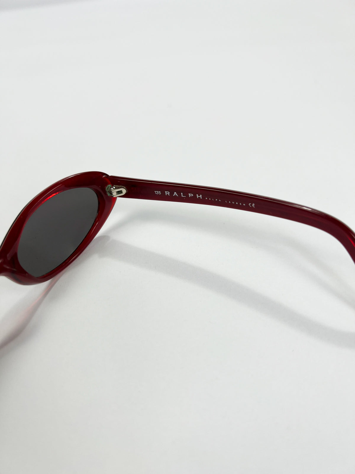 90's Ralph Lauren Slim Oval Sunglasses in Red Plaid