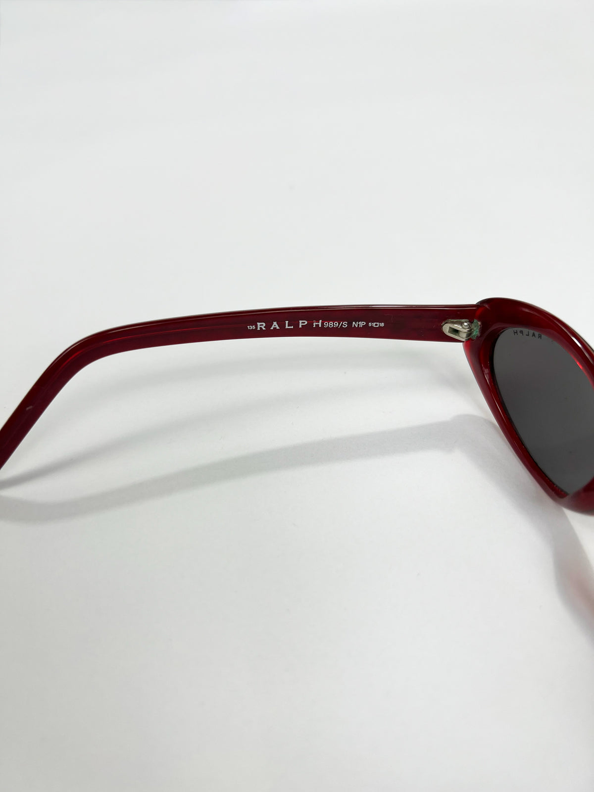 90's Ralph Lauren Slim Oval Sunglasses in Red Plaid