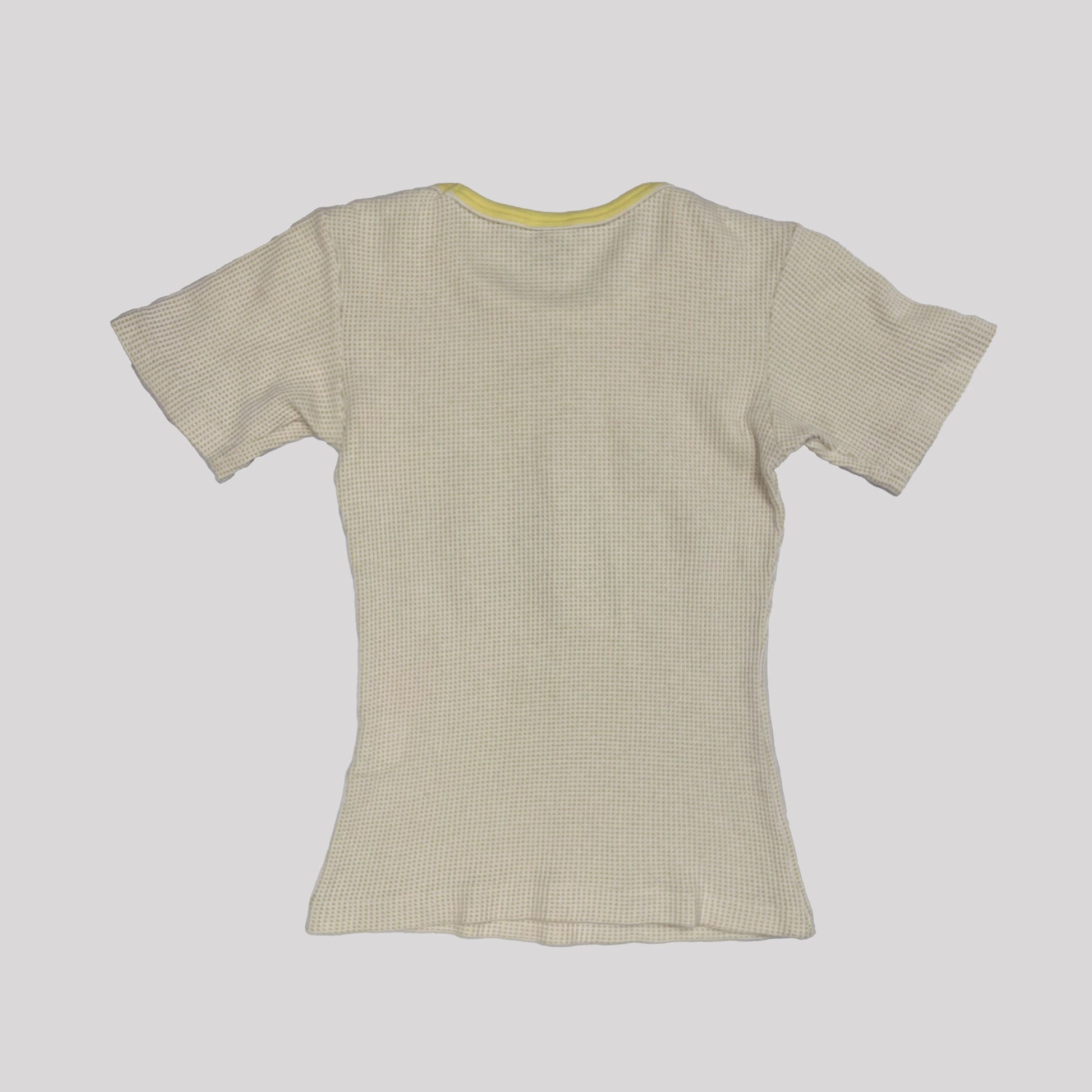 90s Hysteric Glamour Weed Leaf Baby Tee with Stripe Sleeves - S 
