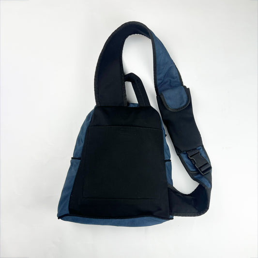 90s Miu Miu Nylon Sling Rucksack in Navy 