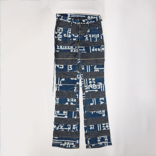90's Hysteric Glamour Kinky Hagi Jeans with Text Print - W25 - Confessions of a Hoarder Vintage