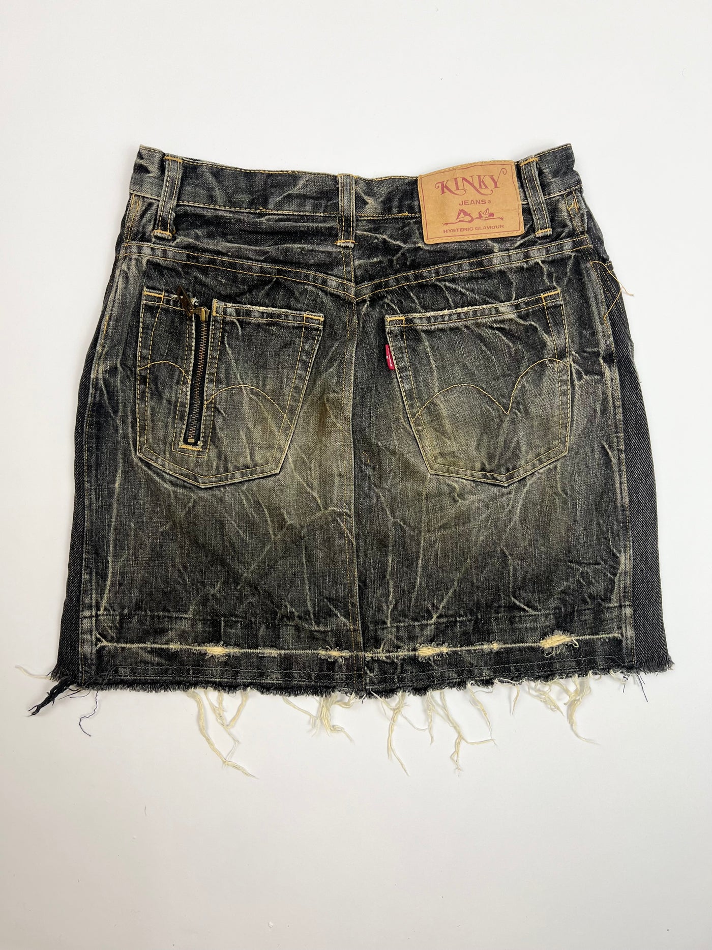 00's Hysteric Glamour Kinky Denim Skirt with Zip Detailing - W26'