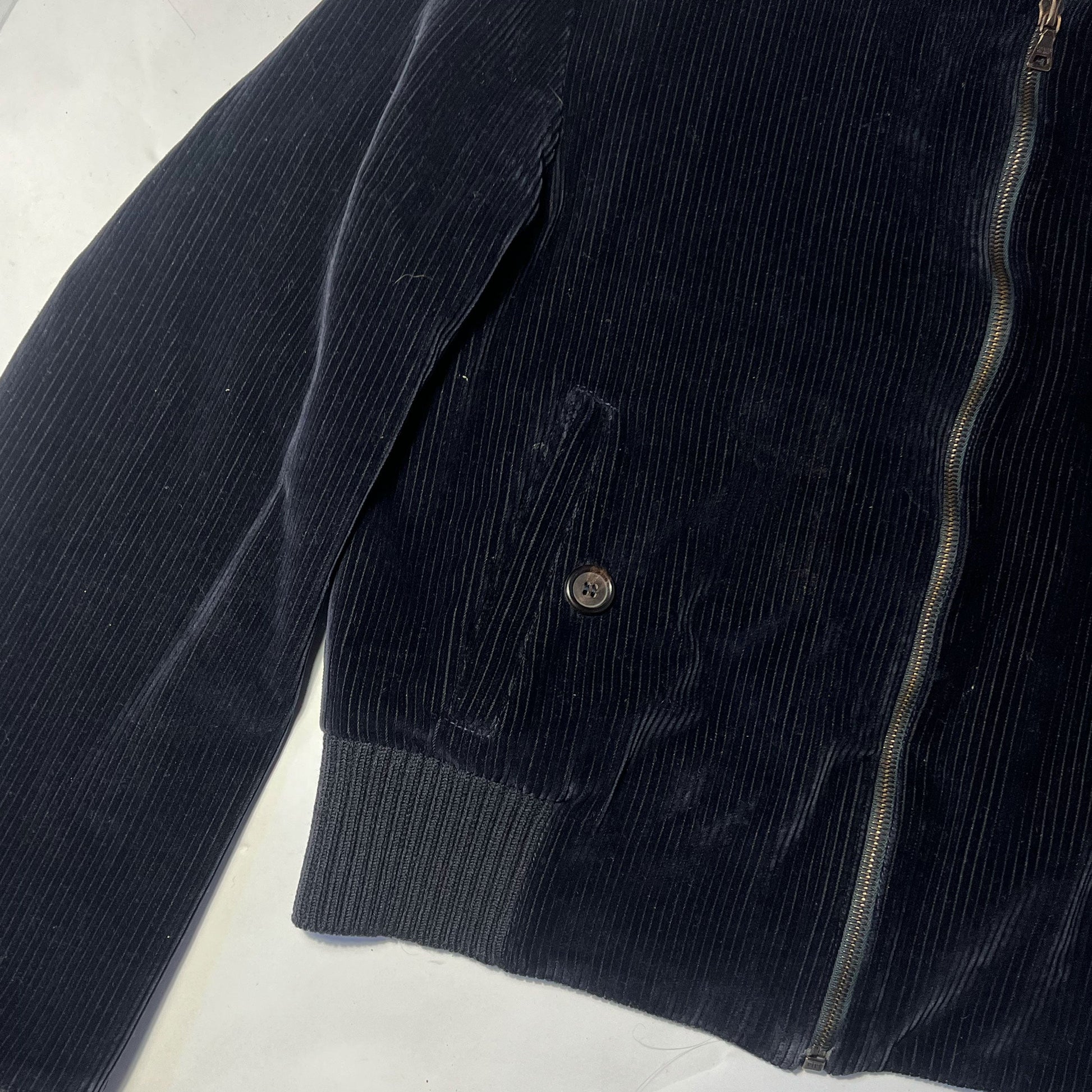 AW 2000 Prada Sample Bomber Jacket in Navy Cordrouy - XS 