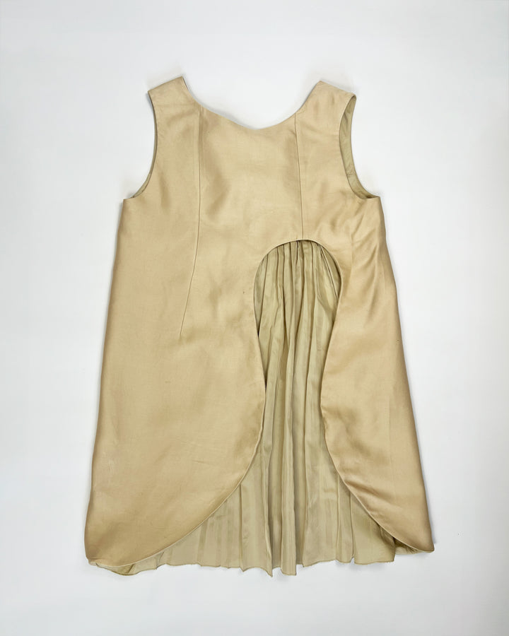 AW 2009 Miu Miu Pleated Dress with Cut Out Detail - M
