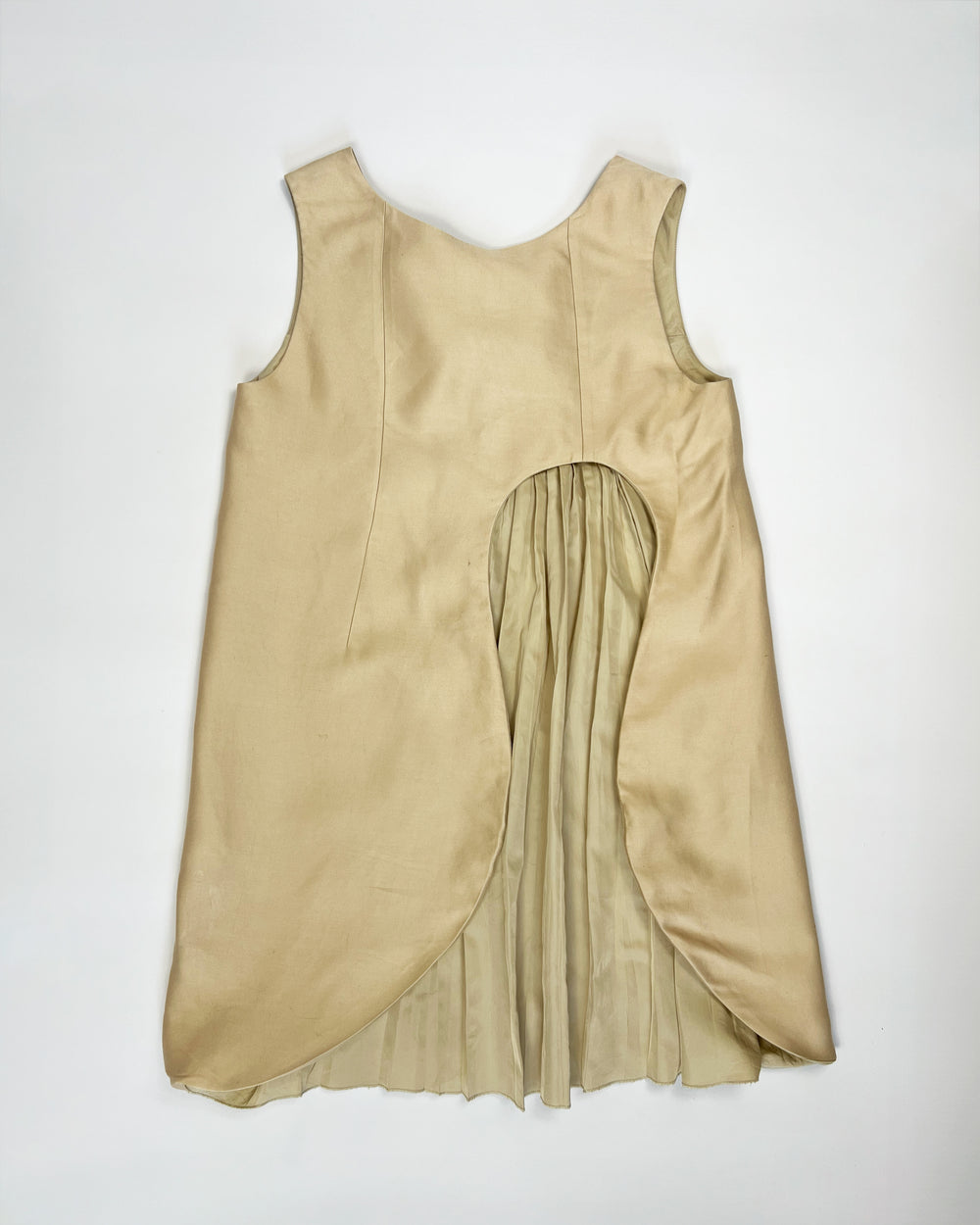 AW 2009 Miu Miu Pleated Dress with Cut Out Detail - M