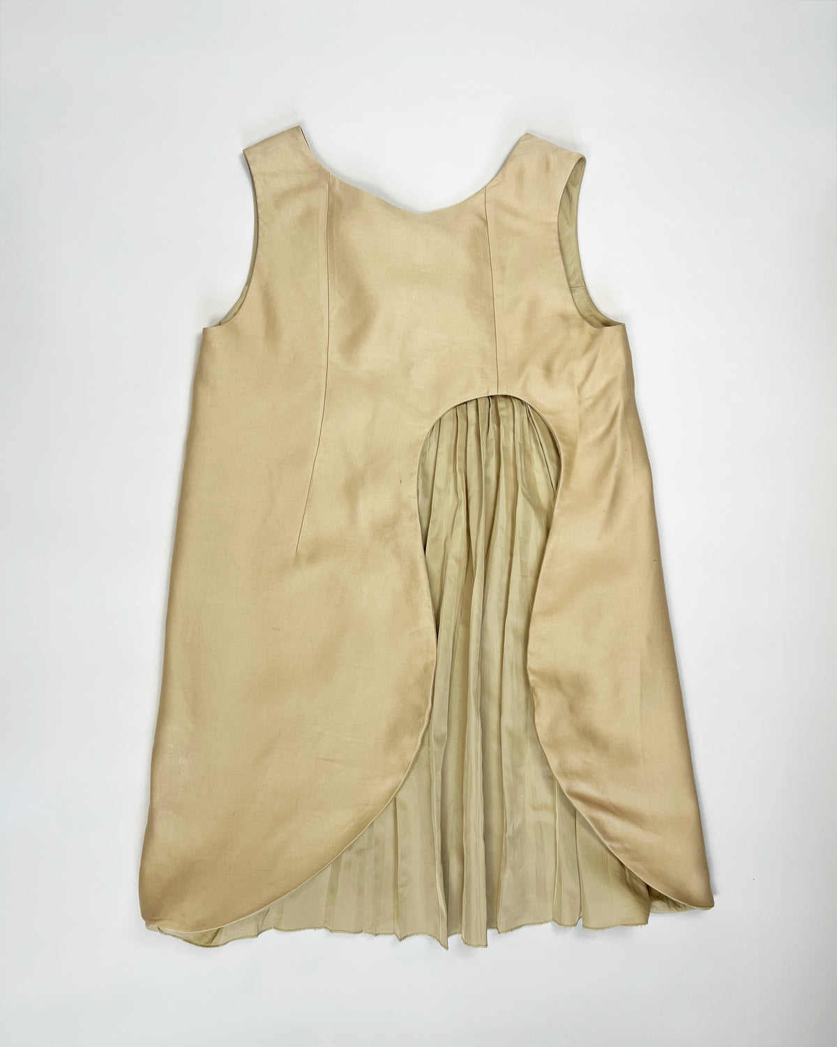 AW 2009 Miu Miu Pleated Dress with Cut Out Detail - M