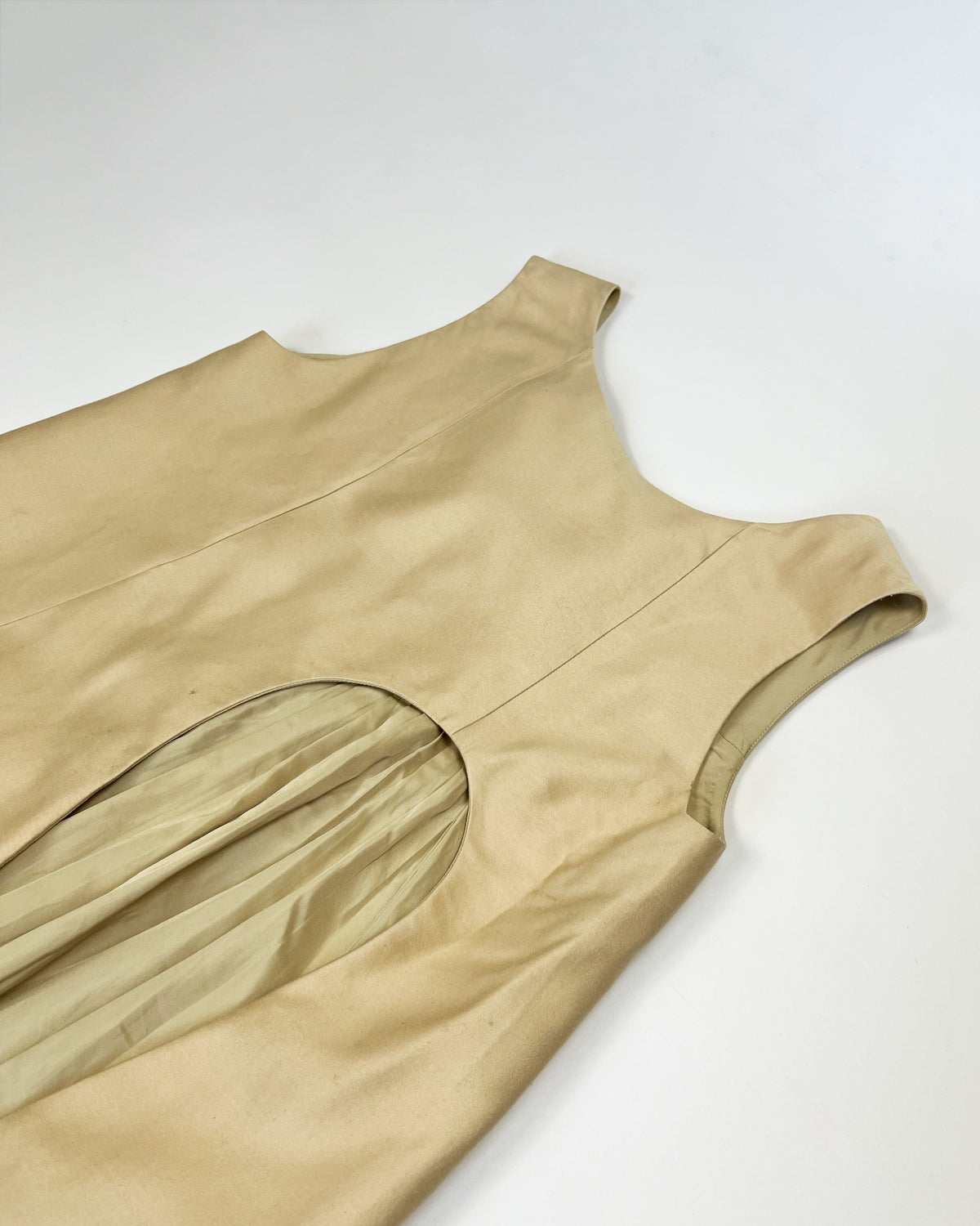 AW 2009 Miu Miu Pleated Dress with Cut Out Detail - M
