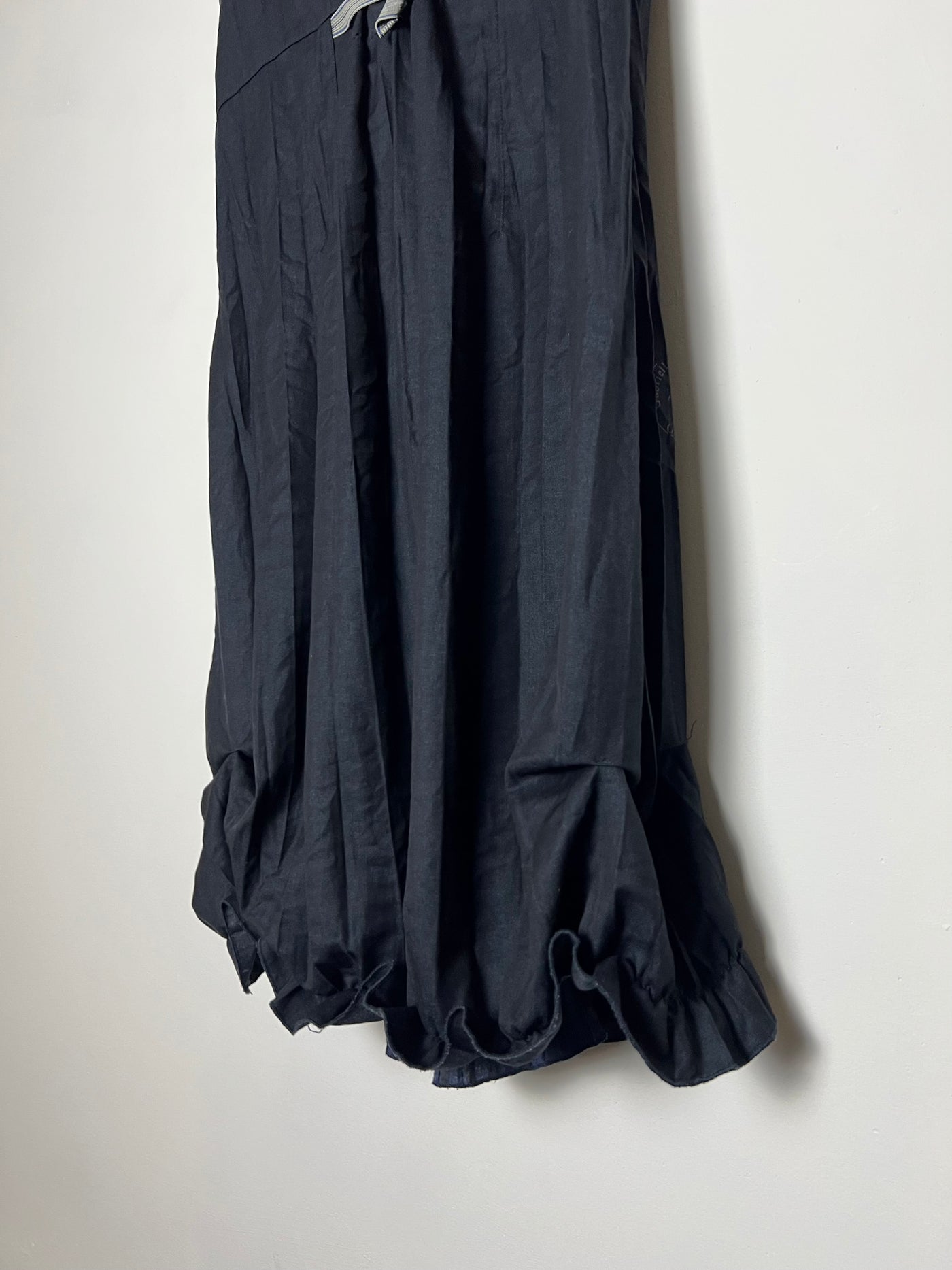 00's Gabriella Fratella Pleated Midi Tank Dress with Bubble Hem - L