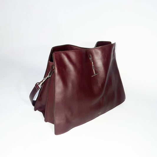 Celine Fall 2012 Leather Shoulder Bag in Burgundy by Pheobe Philo 