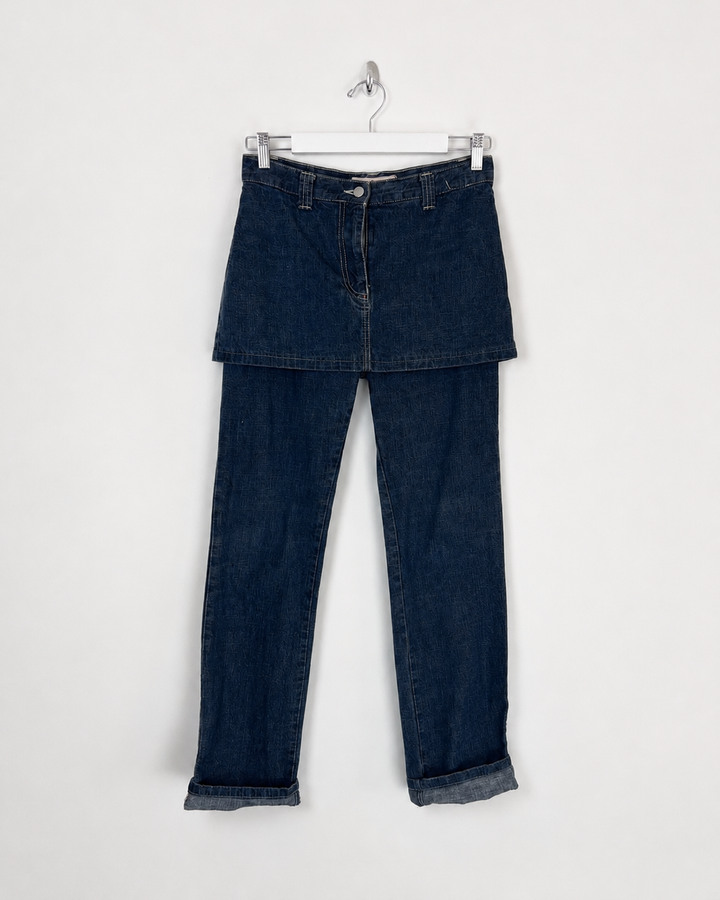 Late 90's Miss Sixty Jeans with Skirt in Indigo Denim - W27