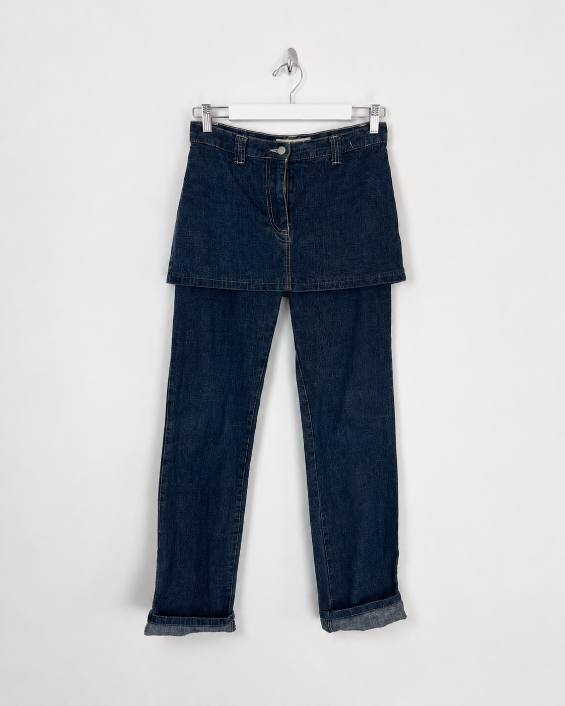 Late 90's Miss Sixty Jeans with Skirt in Indigo Denim - W27