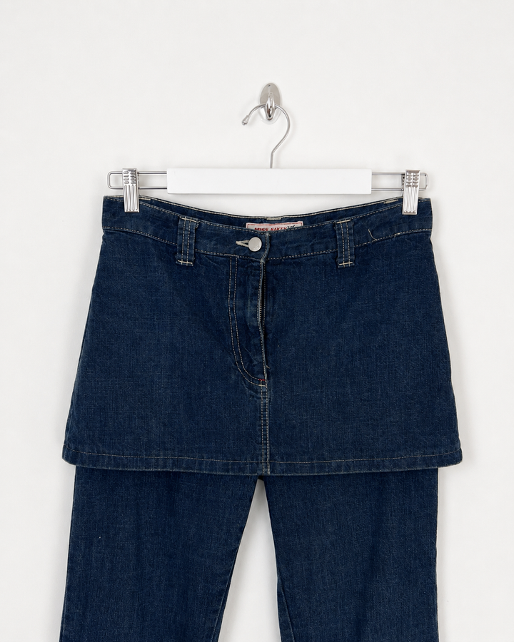 Late 90's Miss Sixty Jeans with Skirt in Indigo Denim - W27