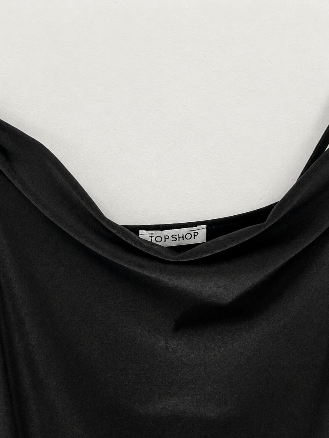 90's Top Shop Cami Dress with Cowlneck in Black - S