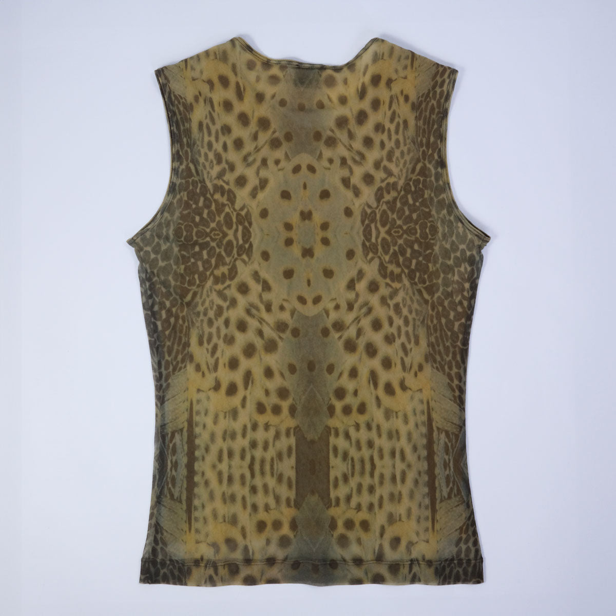 00's Plein Sud Geometrical Leopard Print Mesh Tank - S