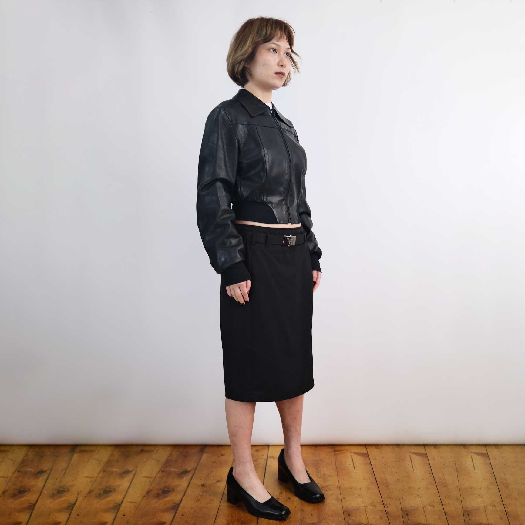 2007 Prada Pencil Skirt with Belt in Black - W 