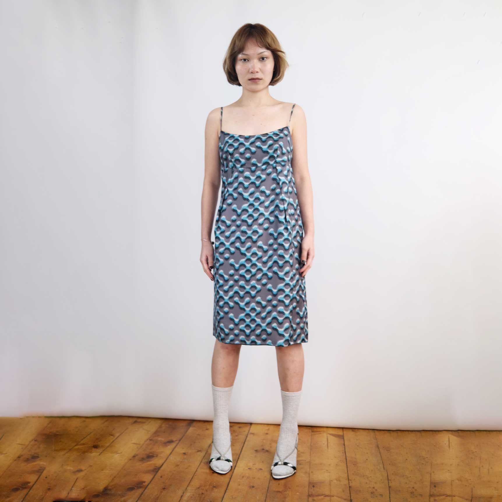 prada print dress 