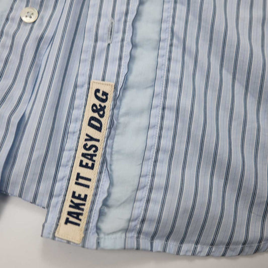 00's Dolce & Gabbana Stripe Shirt with 'Take it Easy' Patch - M