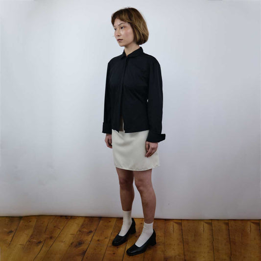 00's Prada Sport Shirt with Doubleway Zip in Black Nylon - S