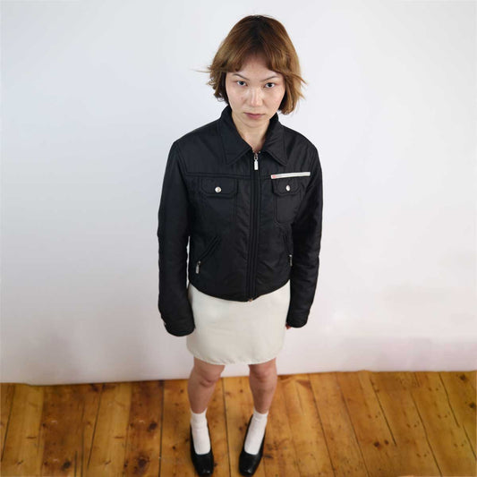 00's Diesel Nylon Box Jacket in Black - S/M