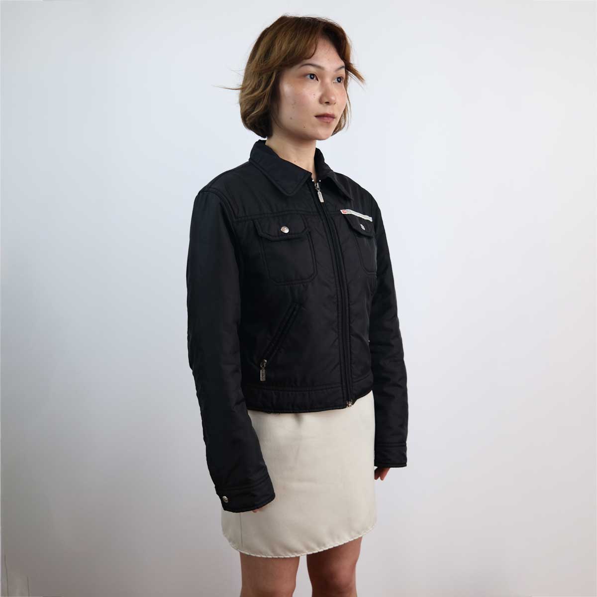 00's Diesel Nylon Box Jacket in Black - S/M