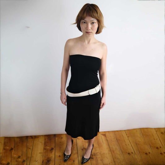 00's Morgan De Toi Mid Length Bandeau Dress in Black - XS