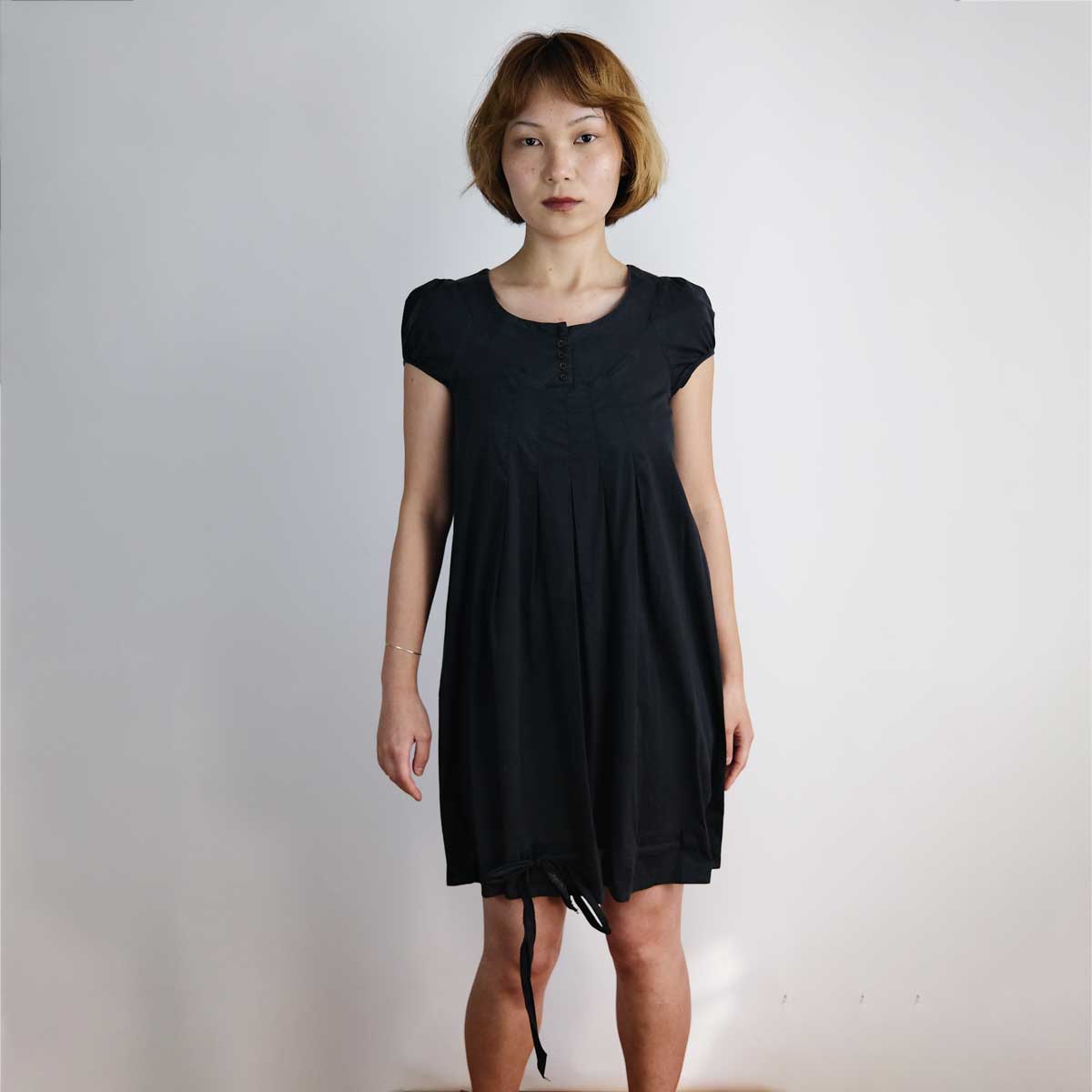 00's Cop Copine Drawstring Hem Bubble Dress in Black - XS
