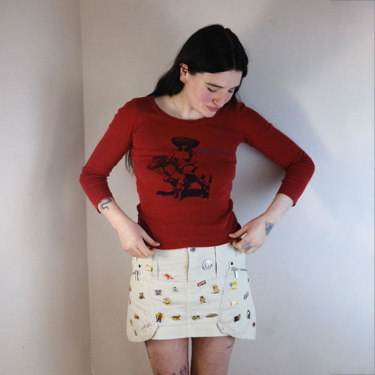 00's Diesel Mini Skirt in Cream Cordrouy - w33"