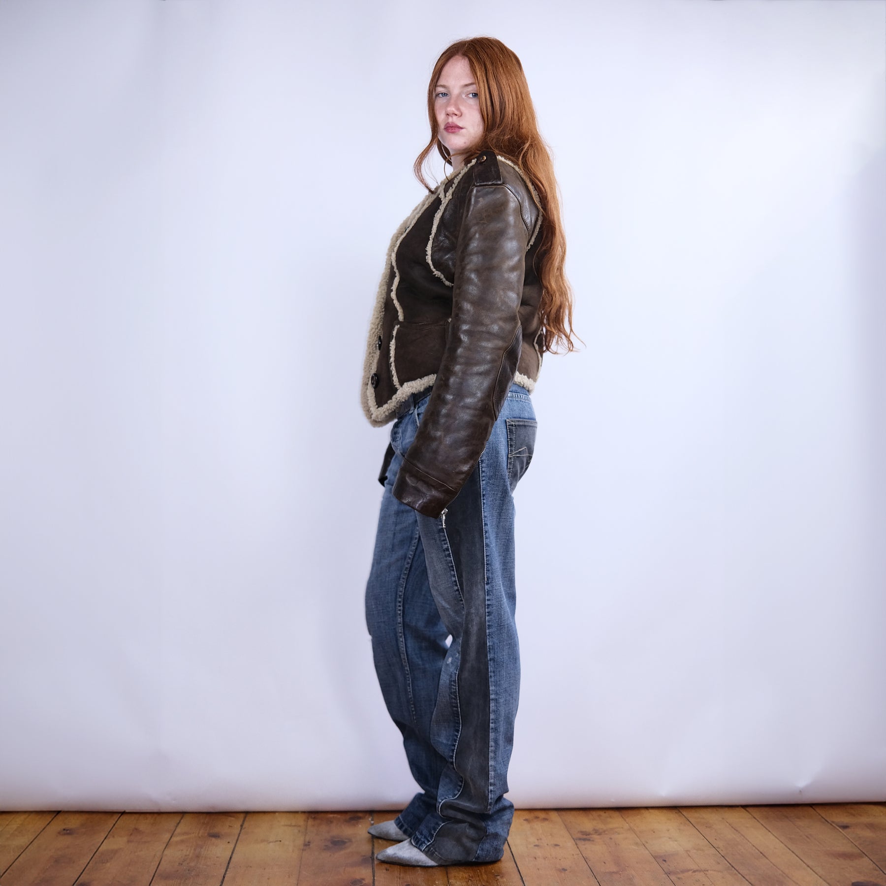 90's Dolce Gabbana Shearling Avaitor Jacket - M/L