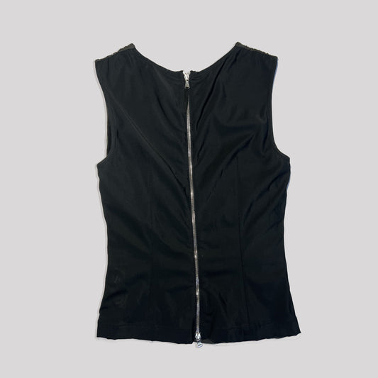00's Dolce & Gabanna Drape Tank Top in Grey - M