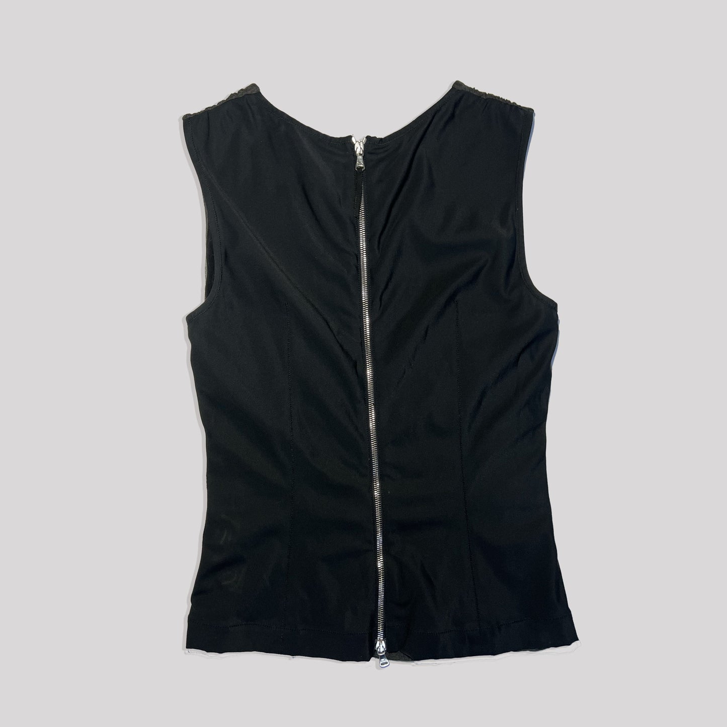 00's Dolce & Gabanna Drape Tank Top in Grey - M