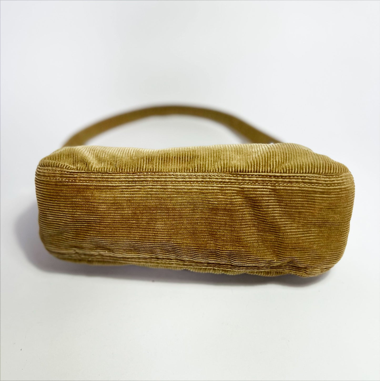 Early 00's Fendi Baguette Bag with Double Flap in Corduroy 