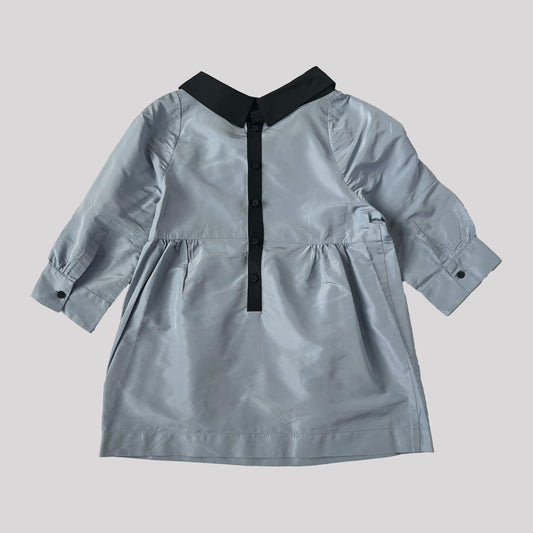 FW 2010 Miu Miu Babydoll Top with Mock Neck in Blue 