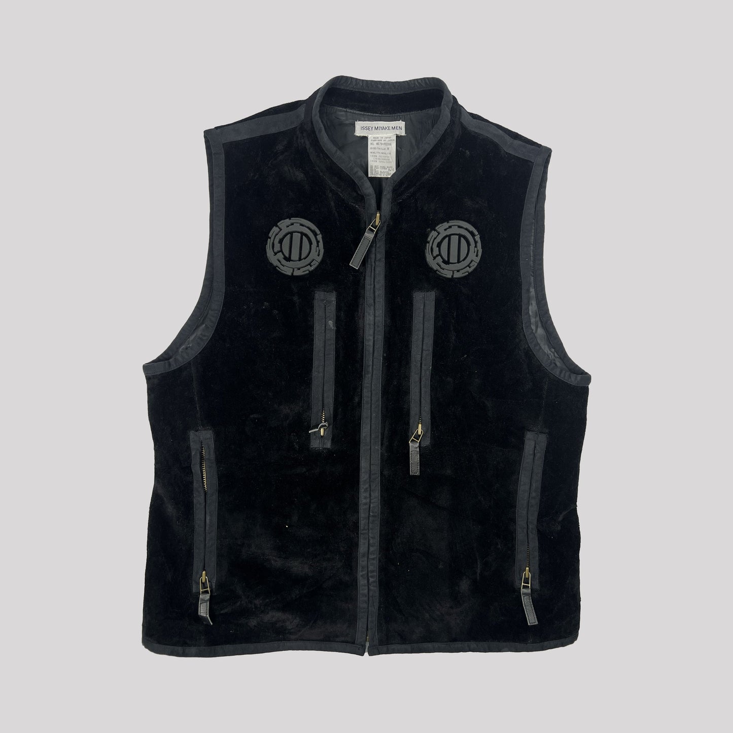 Fall 1997 Issey Miyake Waistcoat in Black Velvet - M 