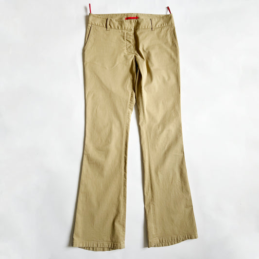 00's Prada Sport Low Rise Trousers in Tan - W32
