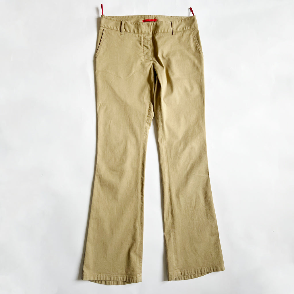 00's Prada Sport Low Rise Trousers in Tan - W32