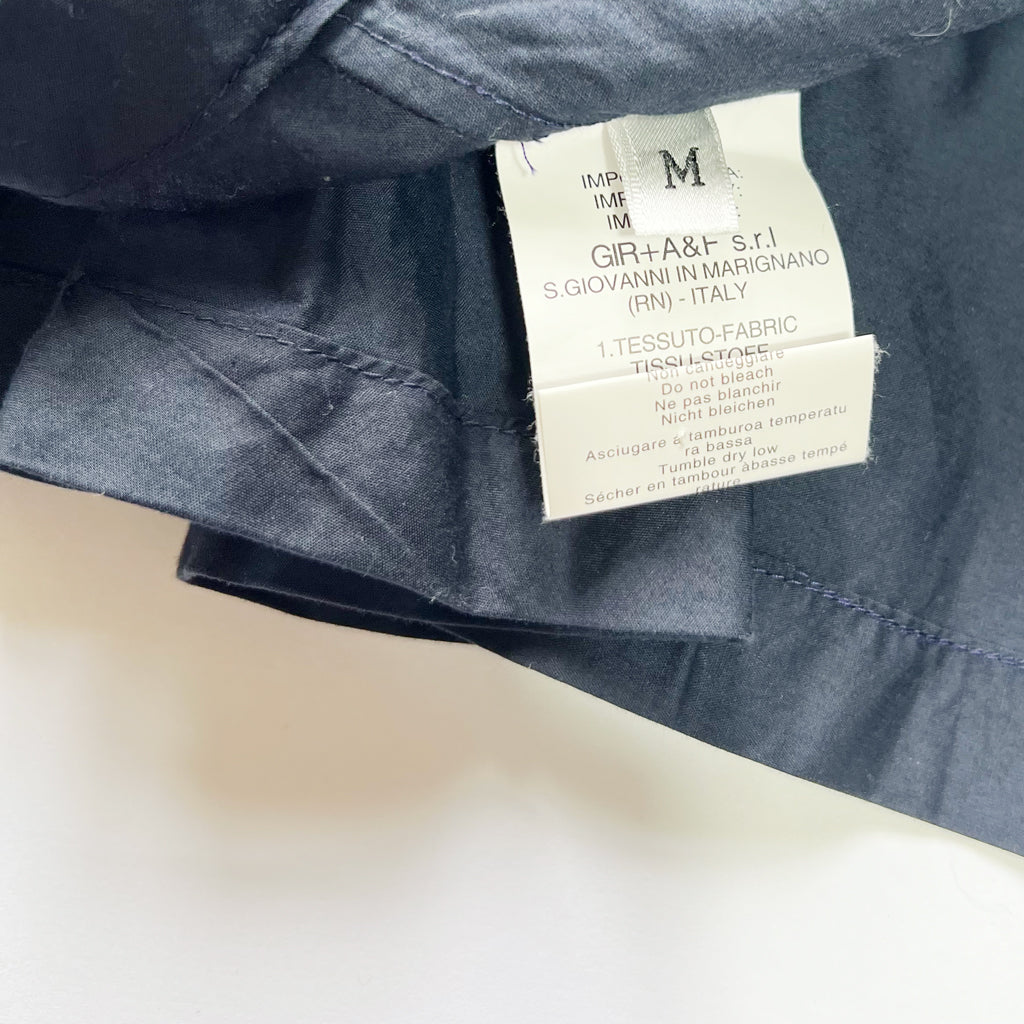 00's Marithé + François Girbaud Gathered Blouse Top with Wrap & Tie Detail in Navy - M