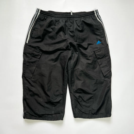 00's Adidas Capri Pants with Stripe Detail in Black & Grey