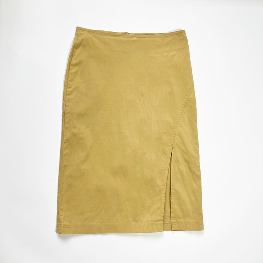 00's Morgan De Toi Stretch Pencil Skirt with Slit in Tan - XS