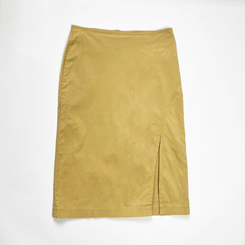 00's Morgan De Toi Stretch Pencil Skirt with Slit in Tan - XS