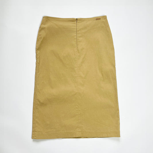 00's Morgan De Toi Stretch Pencil Skirt with Slit in Tan - XS