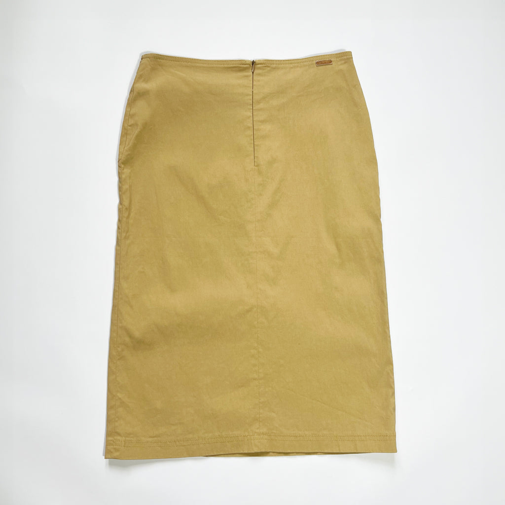 00's Morgan De Toi Stretch Pencil Skirt with Slit in Tan - XS