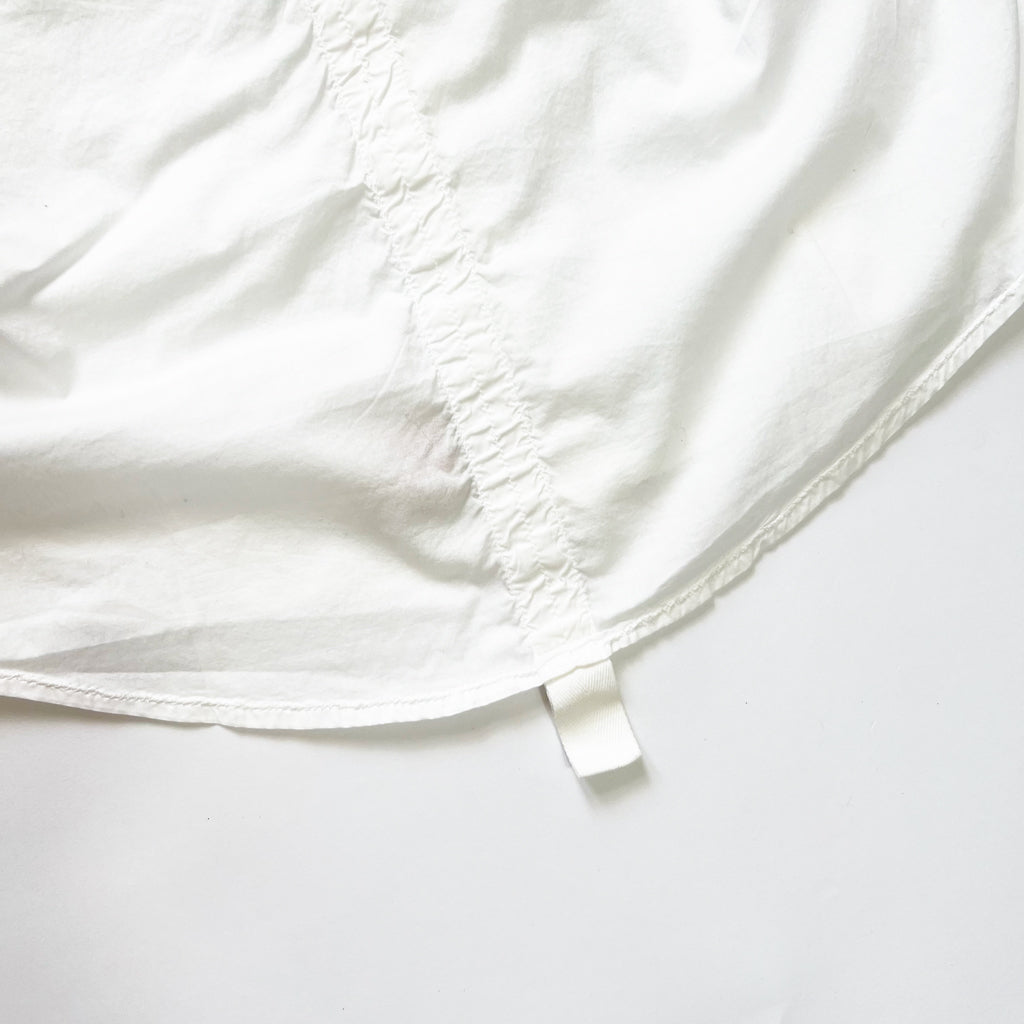 00's Michiko Koshino Shirt Ruched Details with Bell Sleeves in White - M