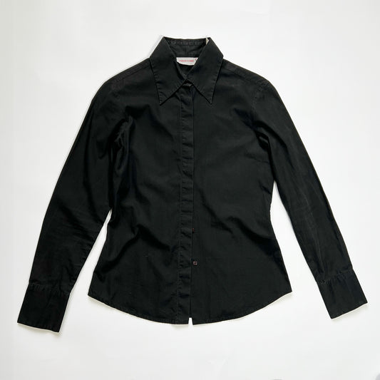 00's Versace Classic Fitted Shirt in Black - S/M