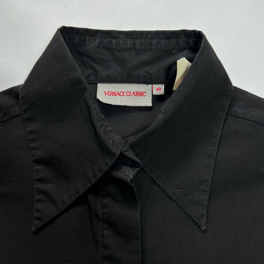 00's Versace Classic Fitted Shirt in Black - S/M