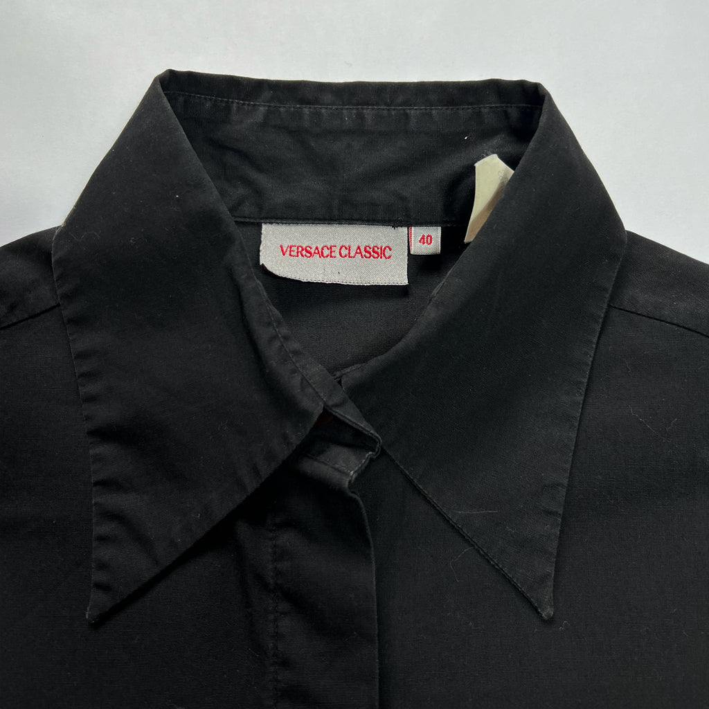 00's Versace Classic Fitted Shirt in Black - S/M